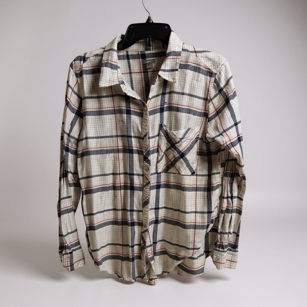 Aerie Plaid Button Down Shirt Women’s Medium - Picture 2 of 5